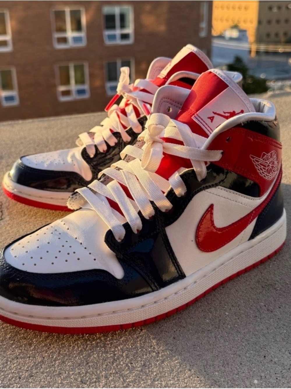 Nike Air Jordan 1 Mid Champ Colors DJ5984-400 Patent Leather Women’s 7
